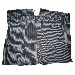 Time and Tru Black and White Wide Leg Pants with Pinstripes